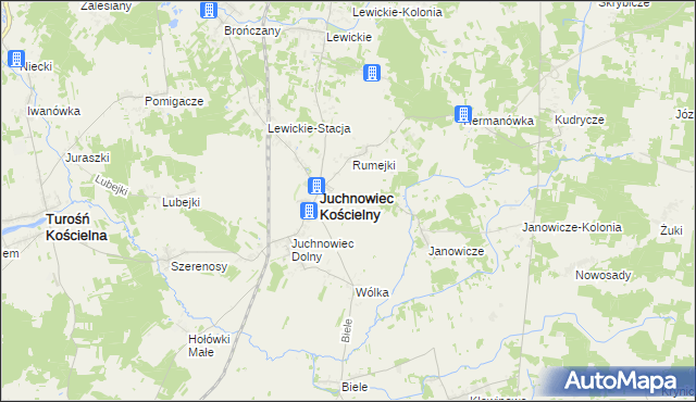 mapa Ogrodniczki gmina Juchnowiec Kościelny, Ogrodniczki gmina Juchnowiec Kościelny na mapie Targeo