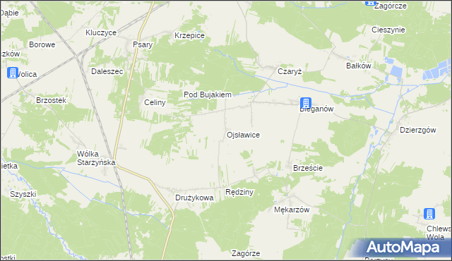 mapa Ojsławice, Ojsławice na mapie Targeo