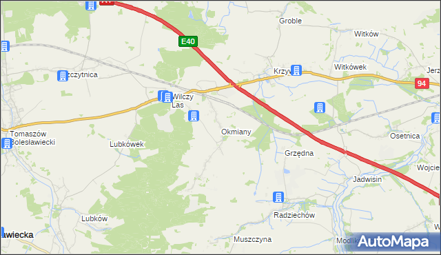 mapa Okmiany, Okmiany na mapie Targeo