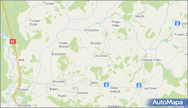 mapa Okurowo, Okurowo na mapie Targeo