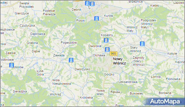 mapa Olchawa, Olchawa na mapie Targeo