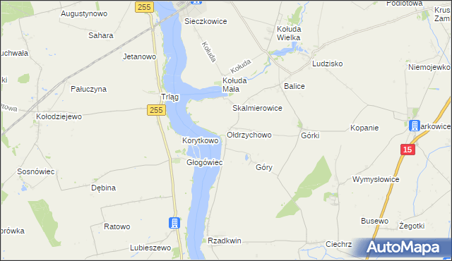 mapa Ołdrzychowo, Ołdrzychowo na mapie Targeo