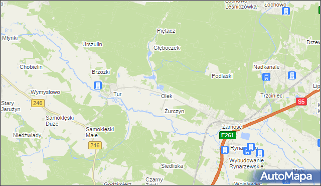 mapa Olek gmina Szubin, Olek gmina Szubin na mapie Targeo
