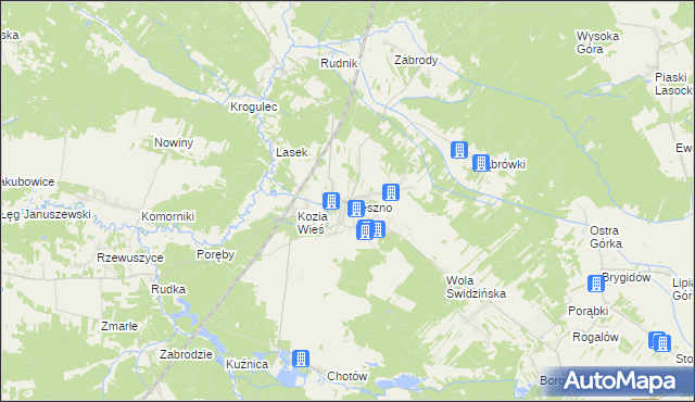 mapa Oleszno gmina Krasocin, Oleszno gmina Krasocin na mapie Targeo