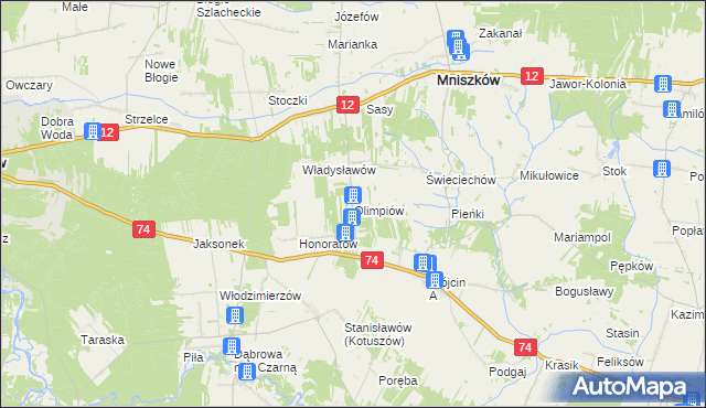 mapa Olimpiów, Olimpiów na mapie Targeo