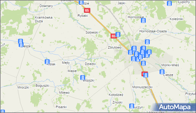 mapa Oliszki gmina Mońki, Oliszki gmina Mońki na mapie Targeo