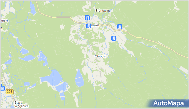 mapa Ołobok gmina Osiecznica, Ołobok gmina Osiecznica na mapie Targeo