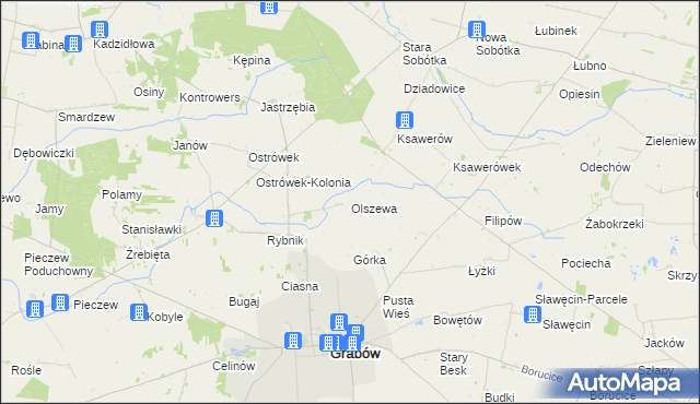 mapa Olszewa, Olszewa na mapie Targeo