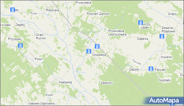 mapa Olszewka gmina Jednorożec, Olszewka gmina Jednorożec na mapie Targeo