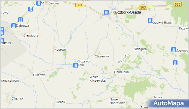 mapa Olszewko gmina Kuczbork-Osada, Olszewko gmina Kuczbork-Osada na mapie Targeo