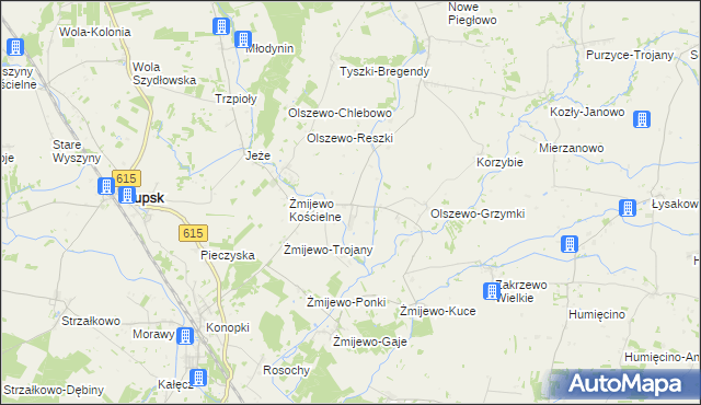 mapa Olszewo-Borzymy, Olszewo-Borzymy na mapie Targeo