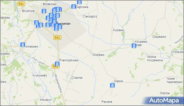 mapa Olszewo gmina Żuromin, Olszewo gmina Żuromin na mapie Targeo