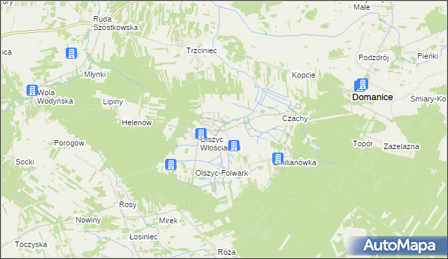 mapa Olszyc Szlachecki, Olszyc Szlachecki na mapie Targeo