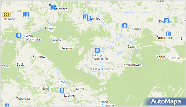 mapa Olszyc Włościański, Olszyc Włościański na mapie Targeo