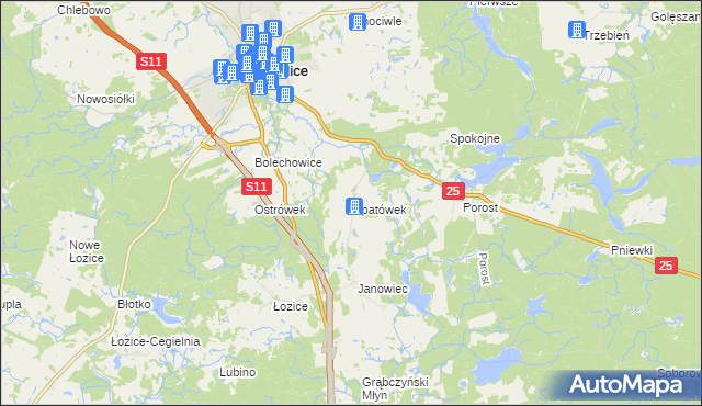 mapa Opatówek gmina Bobolice, Opatówek gmina Bobolice na mapie Targeo