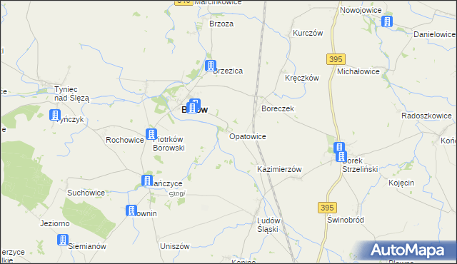 mapa Opatowice gmina Borów, Opatowice gmina Borów na mapie Targeo