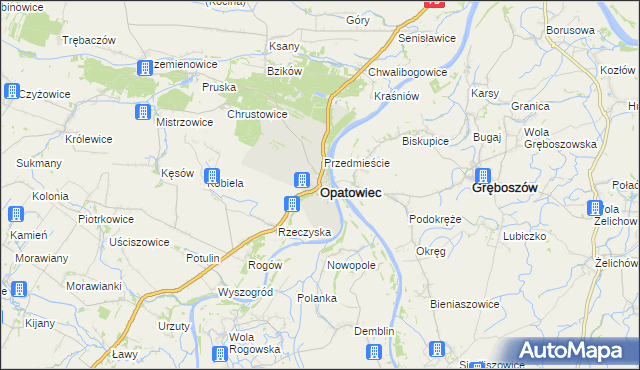 mapa Opatowiec powiat kazimierski, Opatowiec powiat kazimierski na mapie Targeo