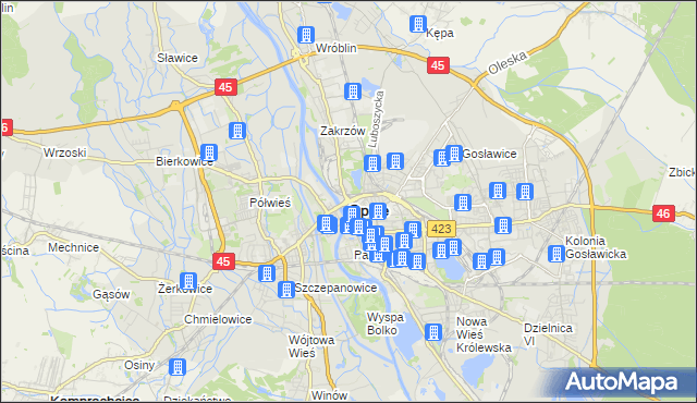 mapa Opola, Opole na mapie Targeo