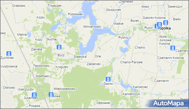 mapa Orle gmina Topólka, Orle gmina Topólka na mapie Targeo