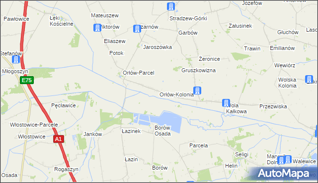 mapa Orłów-Kolonia, Orłów-Kolonia na mapie Targeo