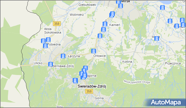 mapa Orłowice, Orłowice na mapie Targeo