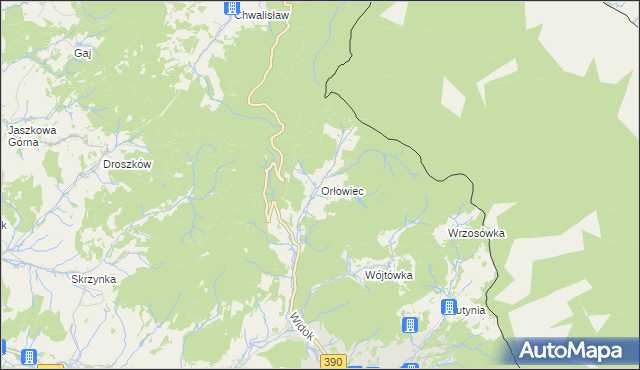 mapa Orłowiec, Orłowiec na mapie Targeo