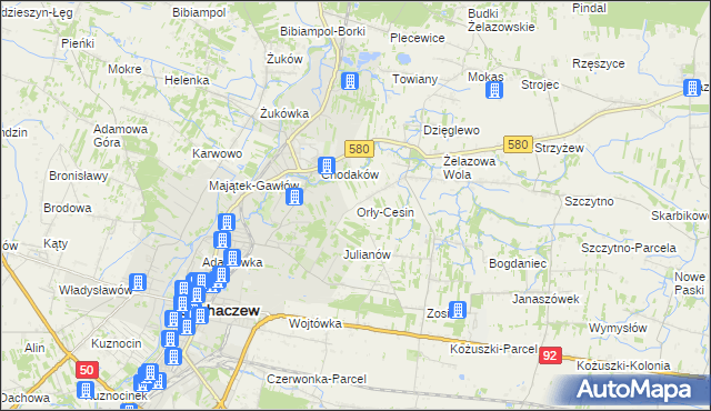 mapa Orły-Cesin, Orły-Cesin na mapie Targeo