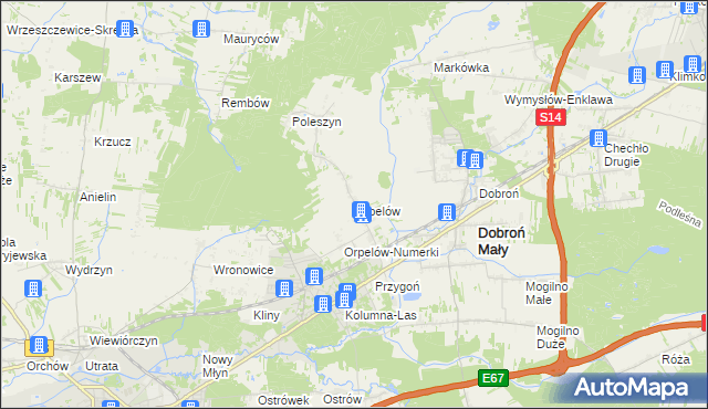 mapa Orpelów, Orpelów na mapie Targeo