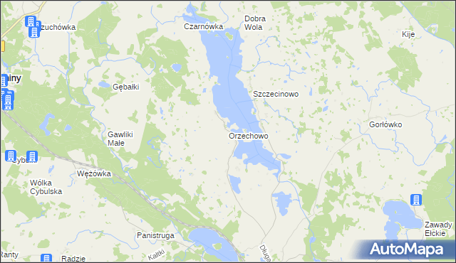 mapa Orzechowo gmina Stare Juchy, Orzechowo gmina Stare Juchy na mapie Targeo
