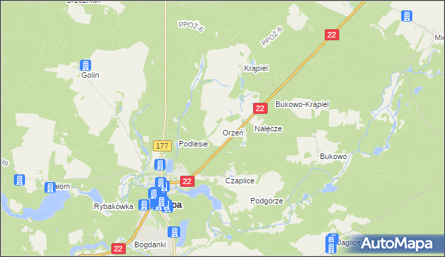 mapa Orzeń, Orzeń na mapie Targeo