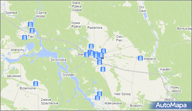 mapa Osie, Osie na mapie Targeo