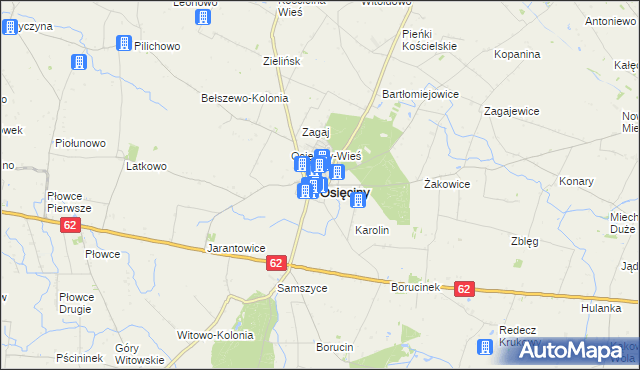 mapa Osięciny, Osięciny na mapie Targeo