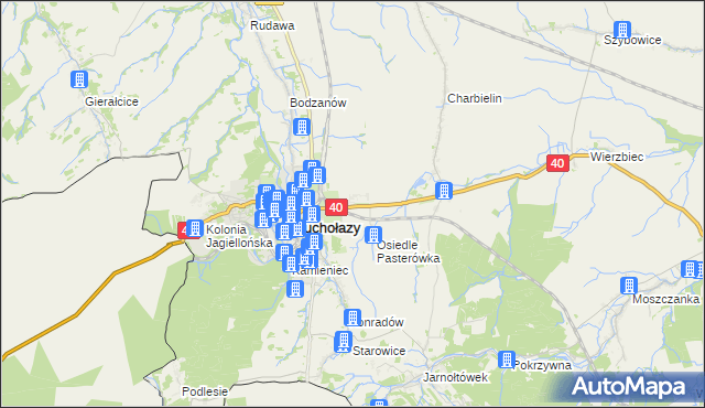 mapa Osiedle Pionierów, Osiedle Pionierów na mapie Targeo