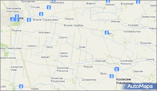 mapa Osiek gmina Kocierzew Południowy, Osiek gmina Kocierzew Południowy na mapie Targeo