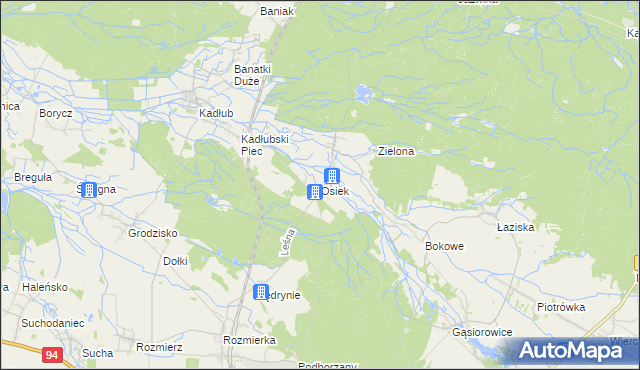 mapa Osiek gmina Strzelce Opolskie, Osiek gmina Strzelce Opolskie na mapie Targeo