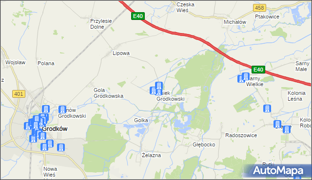 mapa Osiek Grodkowski, Osiek Grodkowski na mapie Targeo