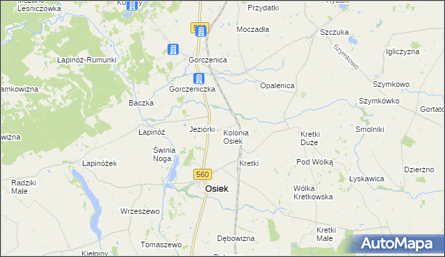 mapa Osiek-Kolonia, Osiek-Kolonia na mapie Targeo