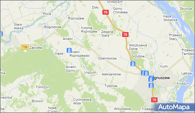 mapa Osiemborów, Osiemborów na mapie Targeo