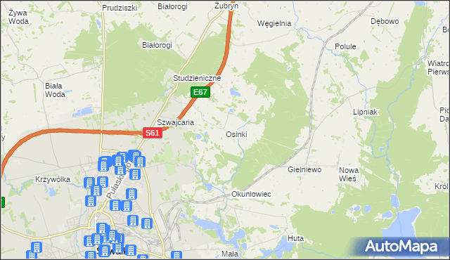 mapa Osinki gmina Suwałki, Osinki gmina Suwałki na mapie Targeo