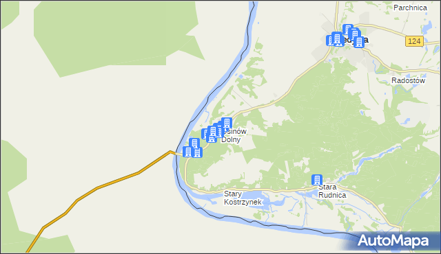 mapa Osinów Dolny, Osinów Dolny na mapie Targeo