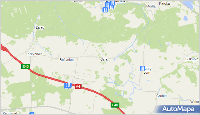 mapa Osła, Osła na mapie Targeo