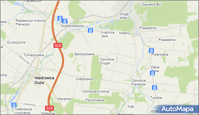 mapa Osmolice Drugie, Osmolice Drugie na mapie Targeo