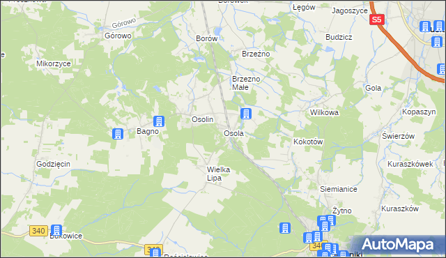 mapa Osola, Osola na mapie Targeo