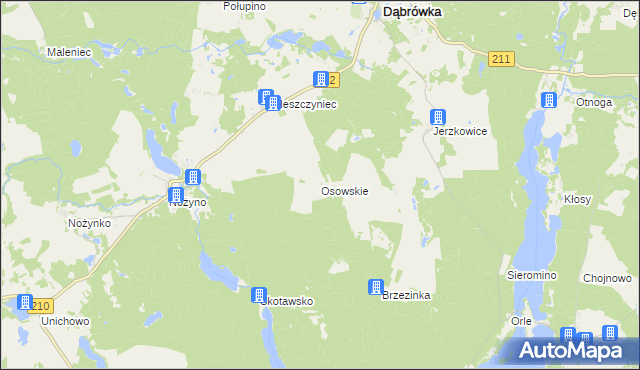 mapa Osowskie, Osowskie na mapie Targeo
