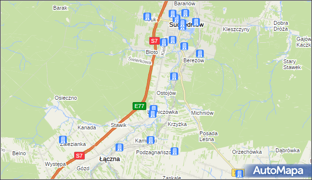 mapa Ostojów, Ostojów na mapie Targeo