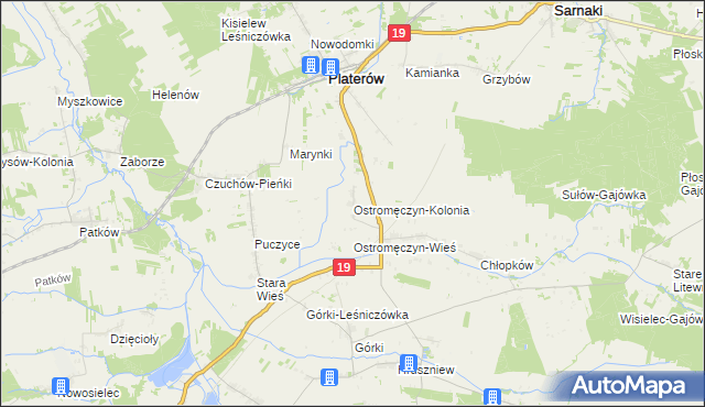 mapa Ostromęczyn-Kolonia, Ostromęczyn-Kolonia na mapie Targeo