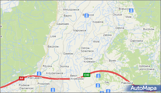 mapa Ostrów Szlachecki, Ostrów Szlachecki na mapie Targeo