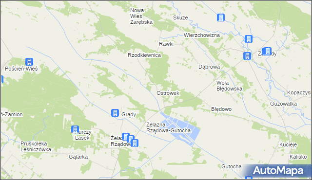 mapa Ostrówek gmina Baranowo, Ostrówek gmina Baranowo na mapie Targeo