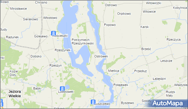 mapa Ostrówek gmina Kruszwica, Ostrówek gmina Kruszwica na mapie Targeo