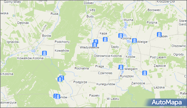 mapa Ostrownica-Kolonia, Ostrownica-Kolonia na mapie Targeo